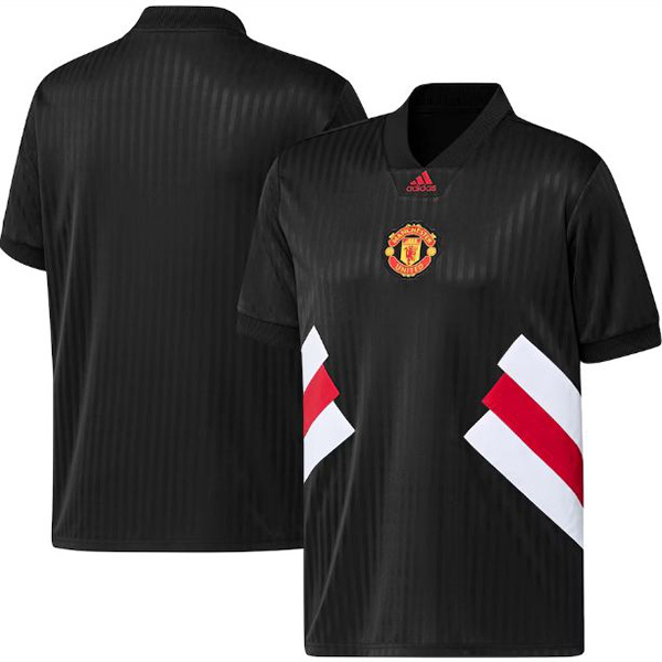 Manchester United football icon jersey pre-match training soccer jersey men's black uniform sportswear football top shirt 2023-2024